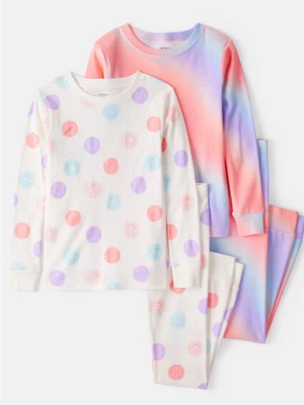 Carters 4 Piece Rainbow Cotton Pajamas Size 8/8A NWT